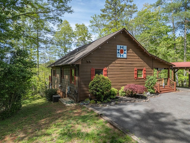 view of home's exterior featuring a porch