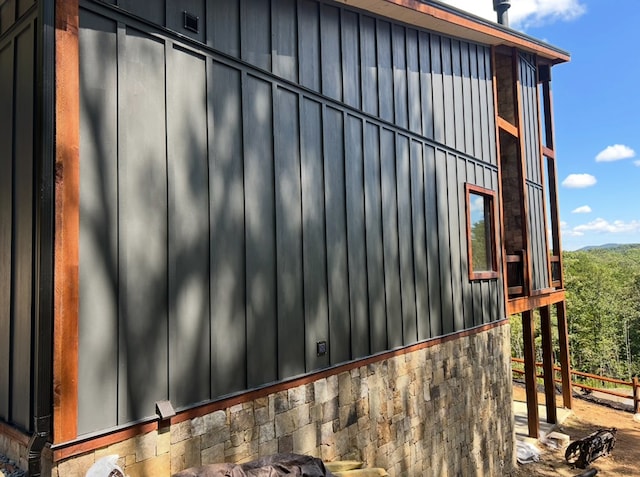 view of side of home featuring board and batten siding