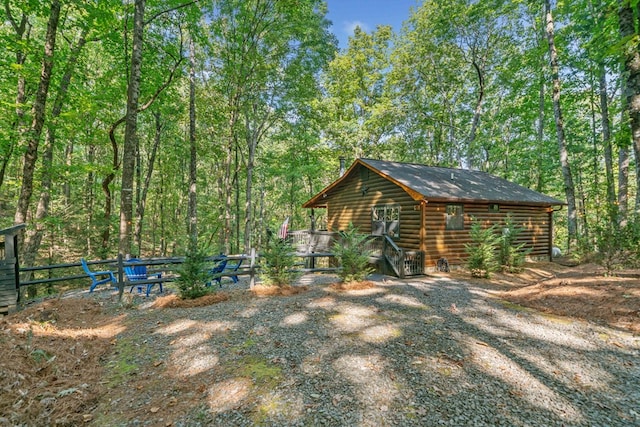 view of home's exterior with a deck