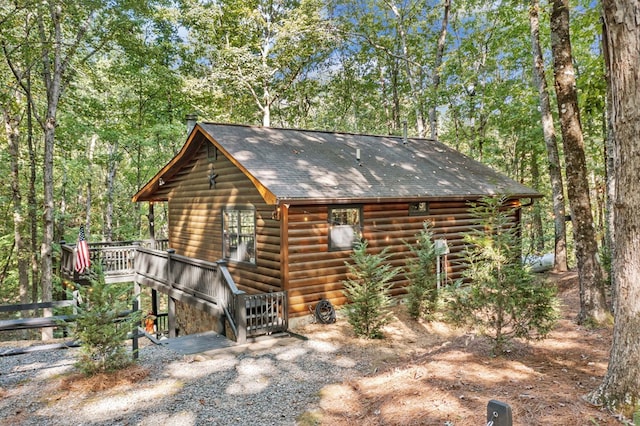 view of front of house featuring a deck