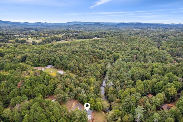 bird's eye view featuring a mountain view