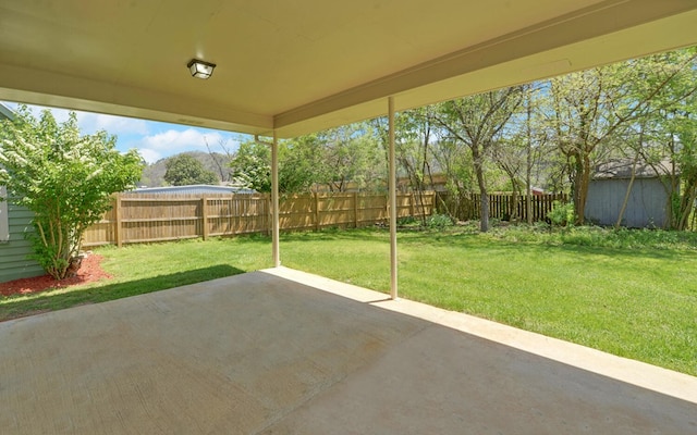view of patio with a fenced backyard