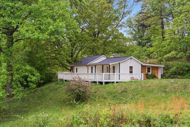 exterior space with a wooden deck