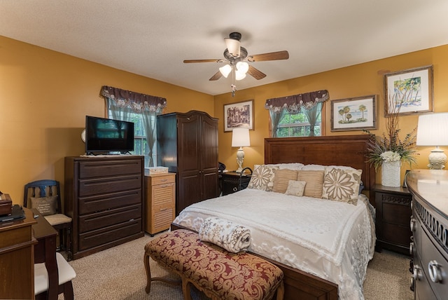 243 Havenwood Ln, Murphy, NC 28906 - bedroom with light carpet and ceiling fan