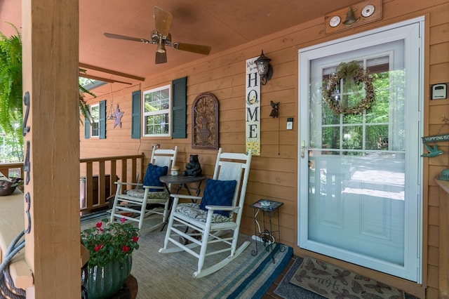 243 Havenwood Ln, Murphy, NC 28906 - property entrance featuring covered porch and ceiling fan