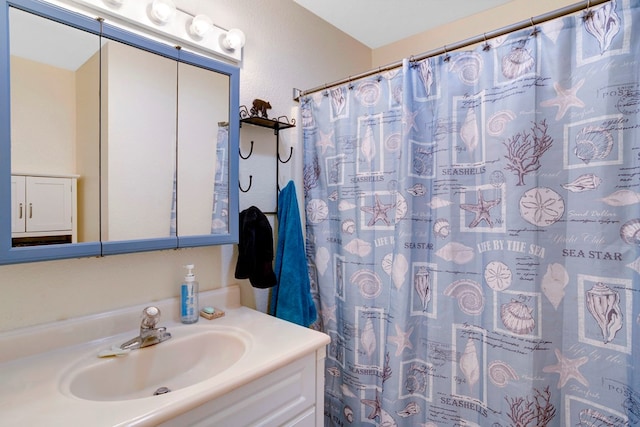 49 Hampton Ln, Hayesville, NC 28904 - bathroom featuring vanity and a shower with curtain
