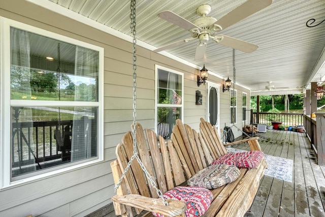 wooden terrace featuring a porch