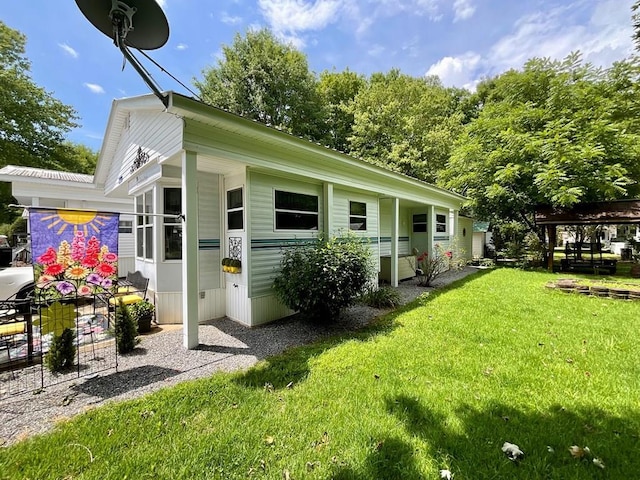 exterior space with a lawn