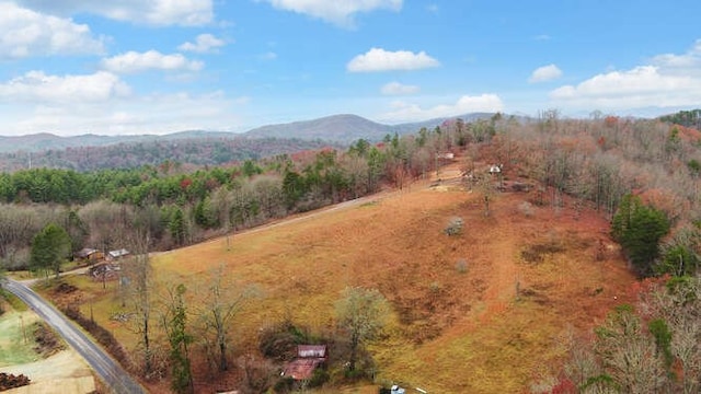 bird's eye view with a mountain view