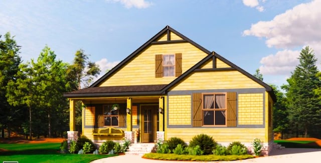 view of front of home with covered porch