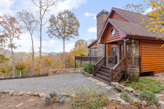 exterior space with a mountain view