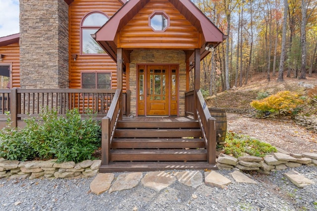 view of doorway to property