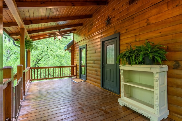 121 Farmstead Rd, Ellijay, GA 30540 - deck featuring a ceiling fan