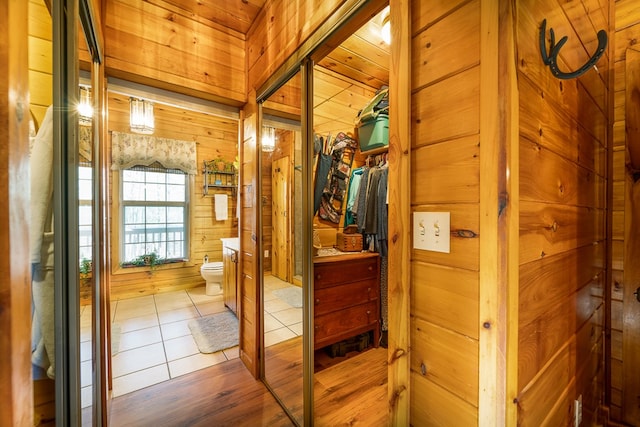 922 Liberty Cir, Murphy, NC 28906 - interior space with wooden walls and tile patterned floors