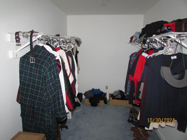 walk in closet featuring carpet