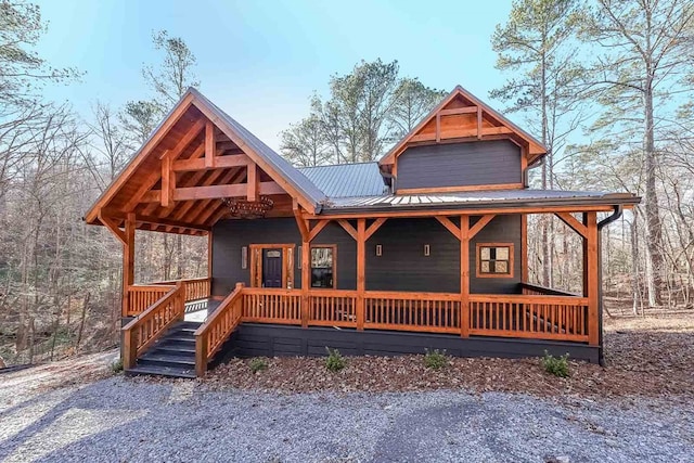 view of front of property with covered porch