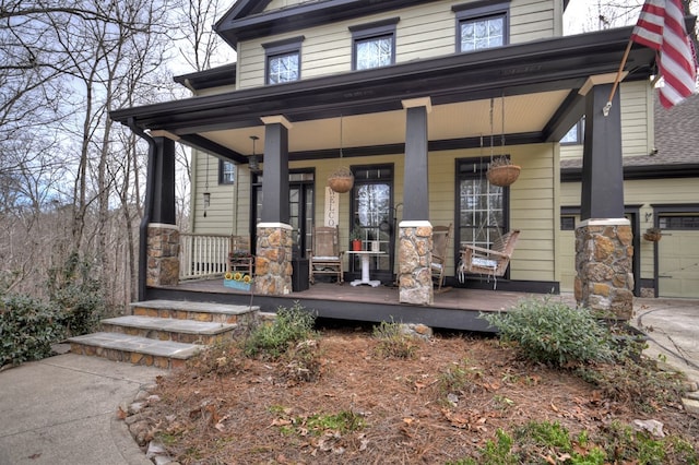 view of front of home with a porch