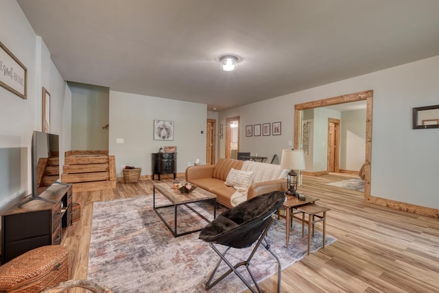 784 Sneaking Creek Dr, Hayesville, NC 28904 - living room with light wood-style floors and baseboards
