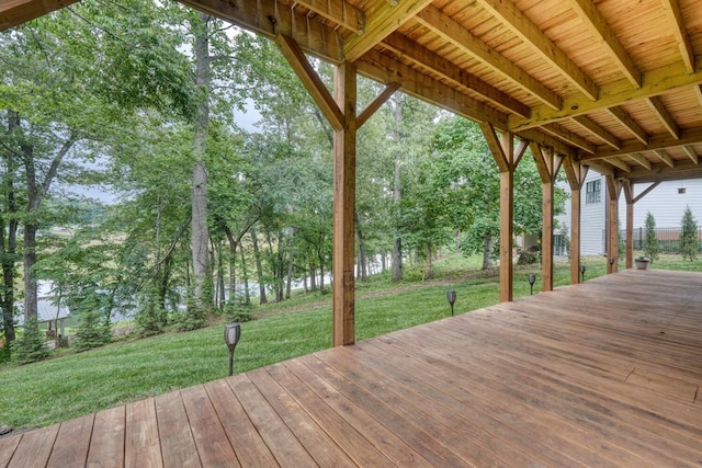 784 Sneaking Creek Dr, Hayesville, NC 28904 - wooden deck featuring a lawn and view of scattered trees