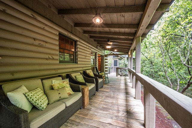 240 Donna Lee Ln, Mineral Bluff, GA 30559 - wooden terrace featuring an outdoor living space