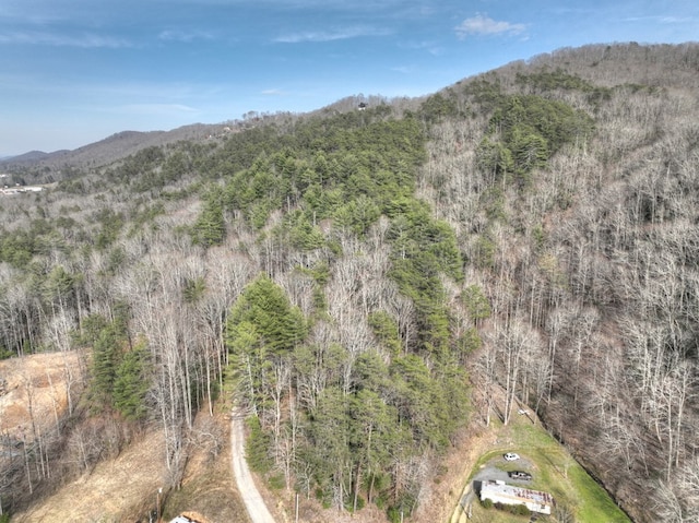 aerial view featuring a mountain view