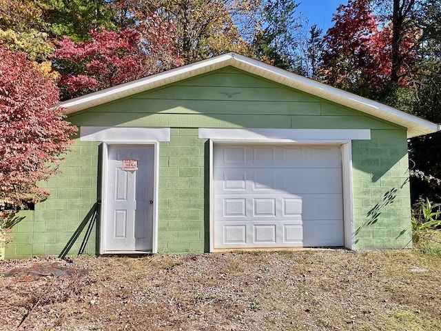 view of garage