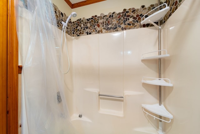 bathroom with crown molding