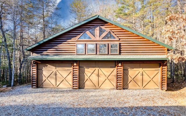 view of garage