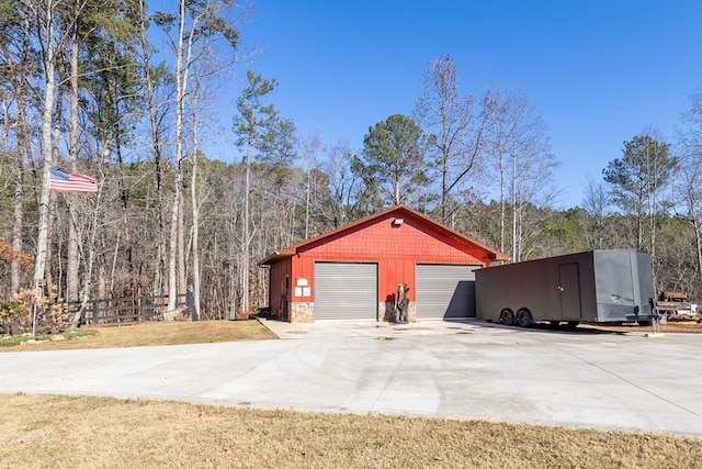 view of garage