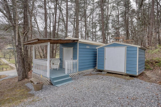 view of shed