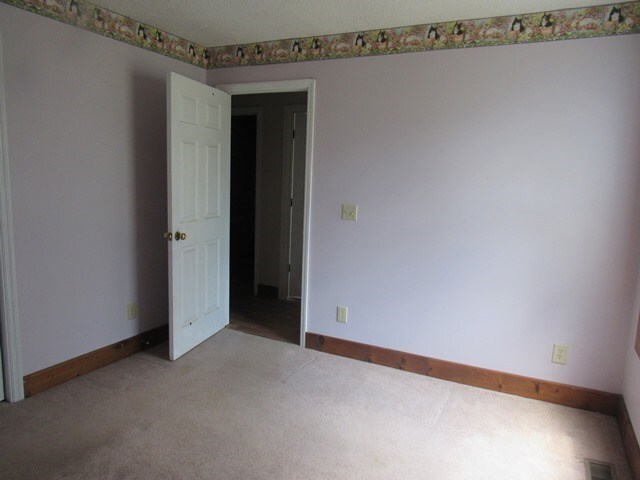 unfurnished room featuring light colored carpet