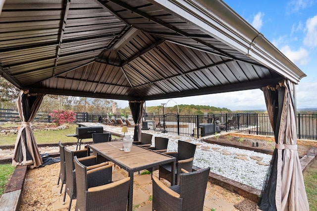 view of patio with a gazebo