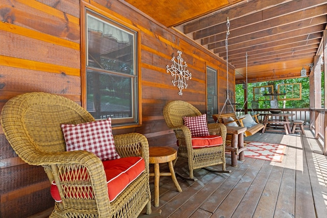 264 Summit St, Ellijay, GA 30540 - wooden terrace with covered porch