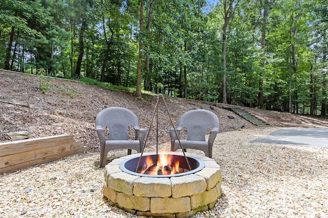 264 Summit St, Ellijay, GA 30540 - view of yard with a fire pit