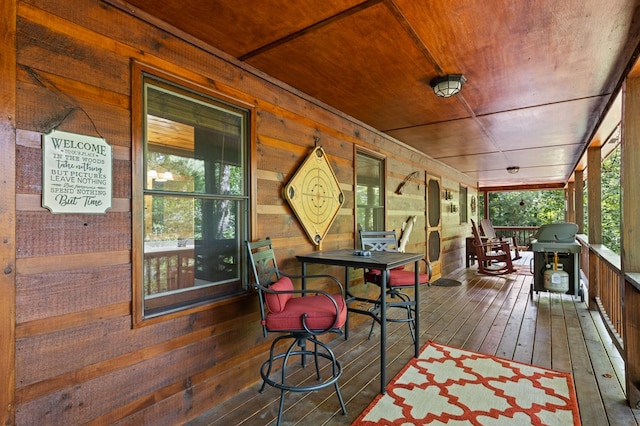 264 Summit St, Ellijay, GA 30540 - wooden deck featuring covered porch and grilling area