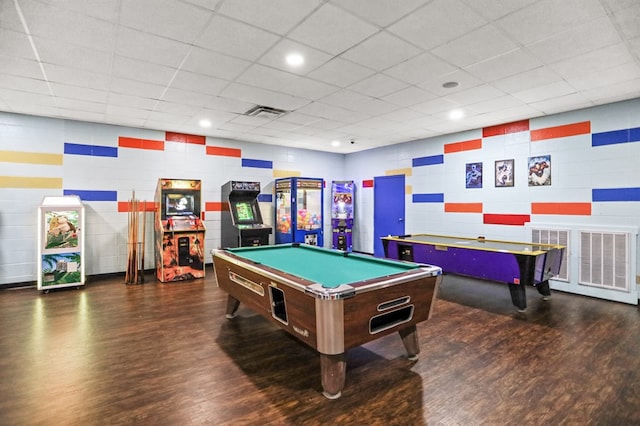 264 Summit St, Ellijay, GA 30540 - playroom with wood finished floors, billiards table, and recessed lighting