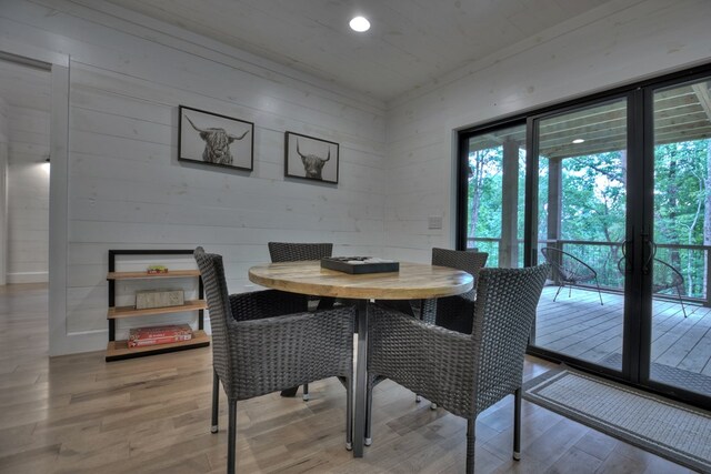 dining area featuring hardwood / wood-style floors