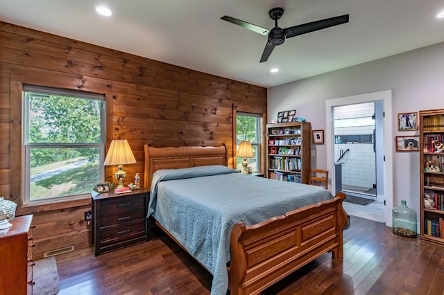 21 Hogue Way, Blairsville, GA 30512 - bedroom with wood walls, dark wood finished floors, and multiple windows