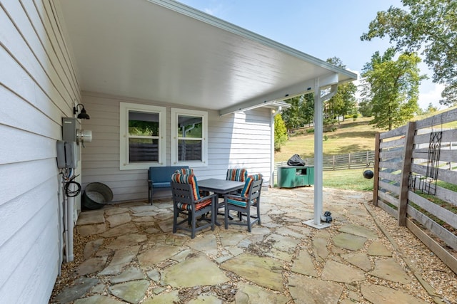 21 Hogue Way, Blairsville, GA 30512 - view of patio / terrace with fence and outdoor dining area