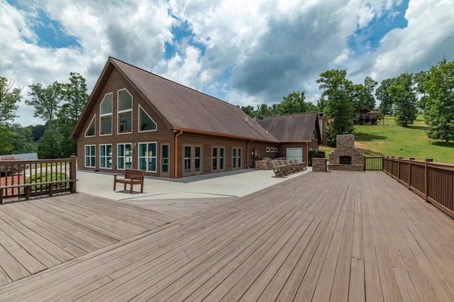 21 Hogue Way, Blairsville, GA 30512 - wooden terrace featuring a patio and a yard
