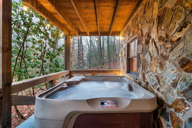421 Weeks Creek Rd, Blue Ridge, GA 30513 - bathroom featuring wood ceiling