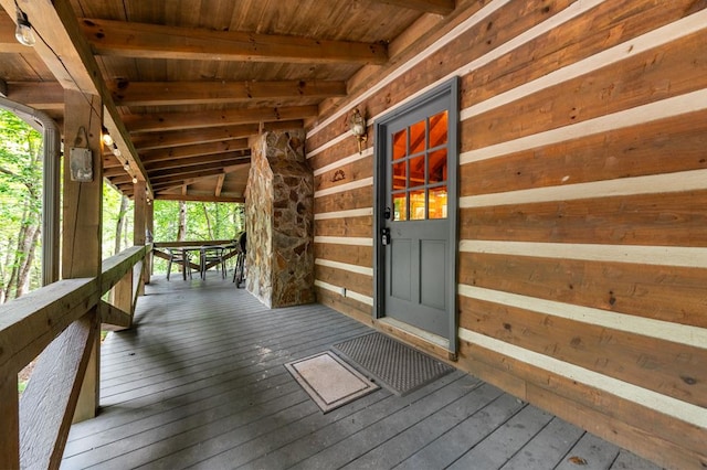 421 Weeks Creek Rd, Blue Ridge, GA 30513 - view of wooden terrace