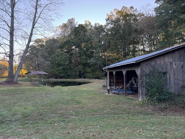 view of yard with an outbuilding and an outdoor structure