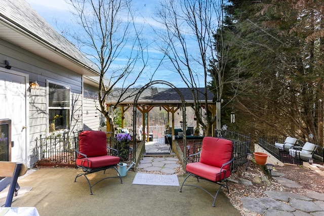 view of patio with a gazebo