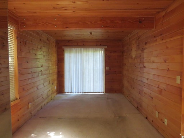 905 Johnson Rd, Hiawassee, GA 30546 - empty room featuring wood ceiling and wooden walls