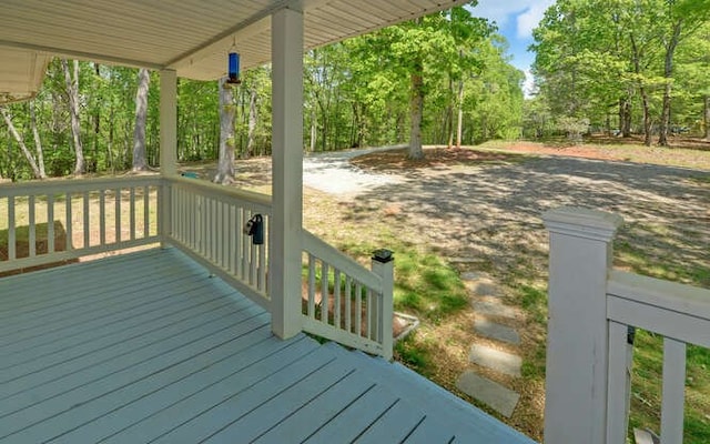 wooden terrace with covered porch