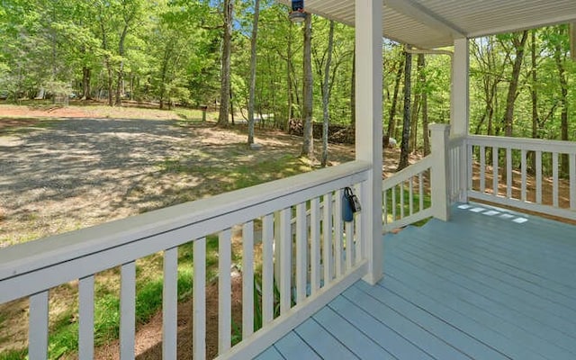 deck with a porch