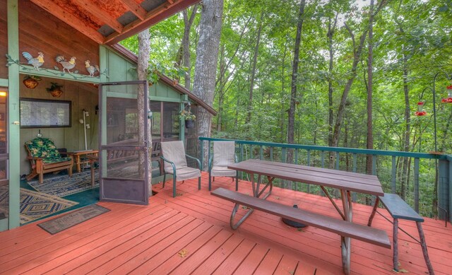 view of wooden deck