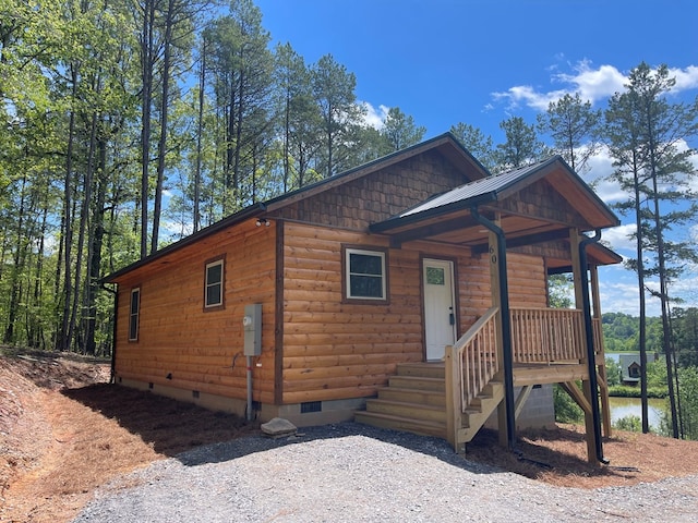 60 Lazy Creek Ln, Murphy, NC 28906 - chalet / cabin featuring crawl space and log veneer siding