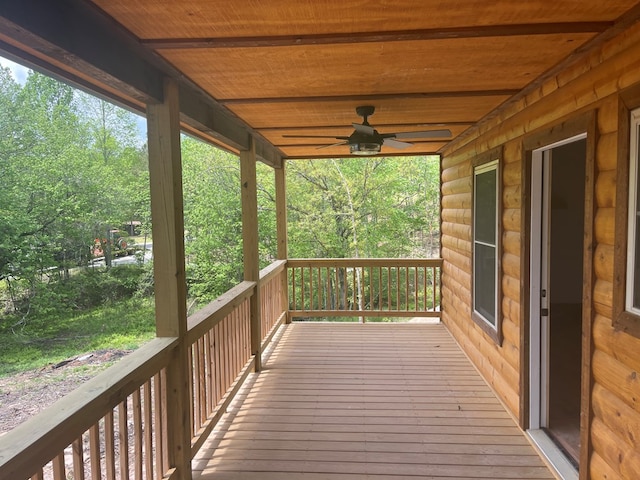60 Lazy Creek Ln, Murphy, NC 28906 - wooden terrace featuring ceiling fan